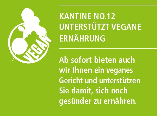 Kantine No.12 unterstützt vegane Ernährung